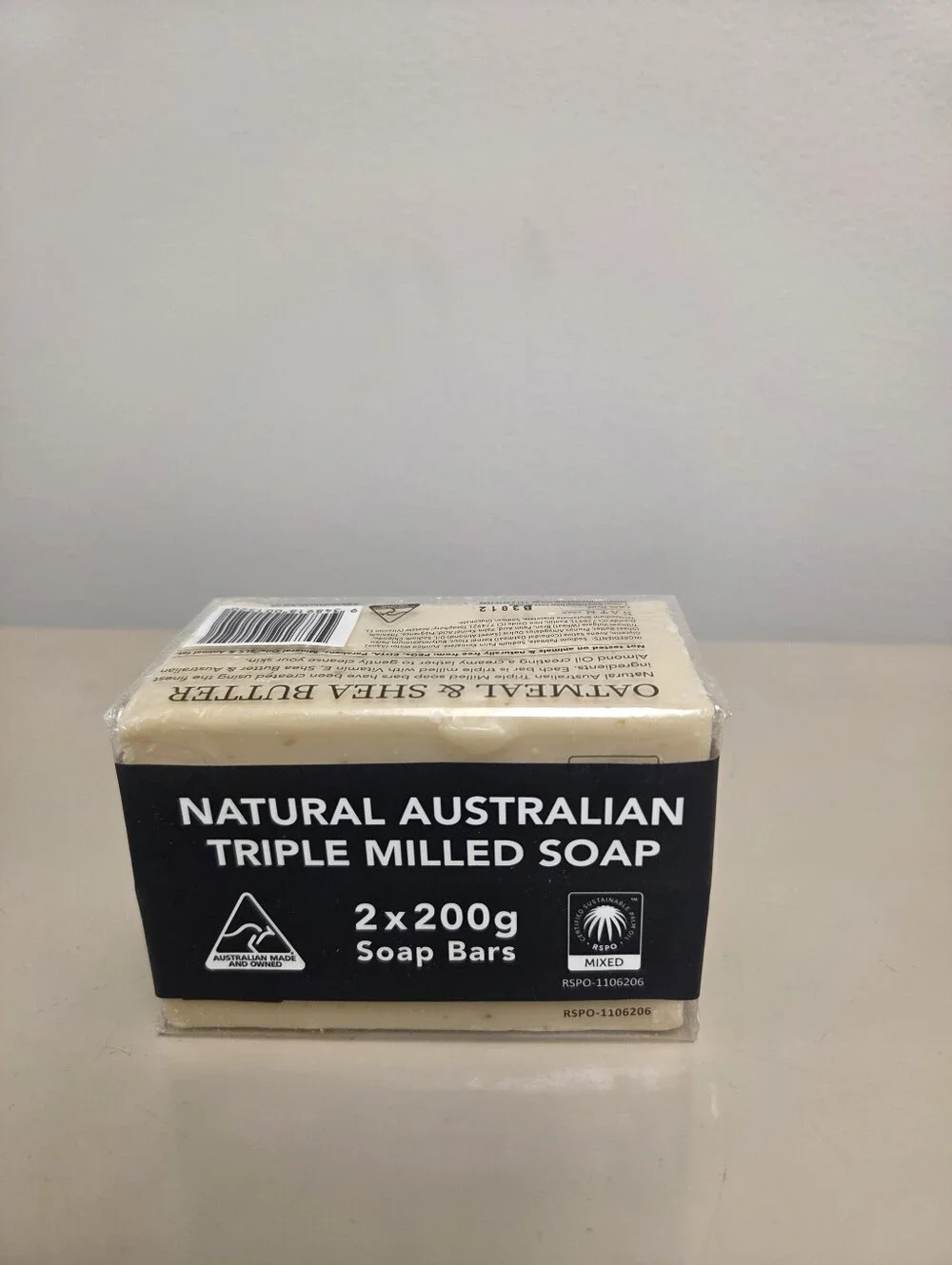 Oatmeal & Shea Butter Natural Soap Bar - Cream  2 Bars X 7 Oz